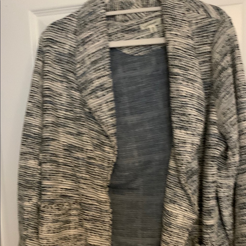 Max Studio Navy and White Textured Knit
